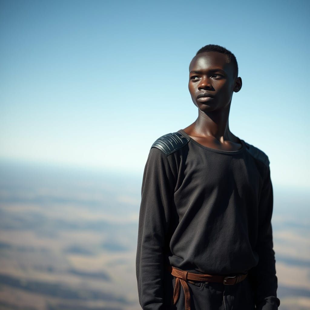 Ethereal Figure at Infinity's Edge