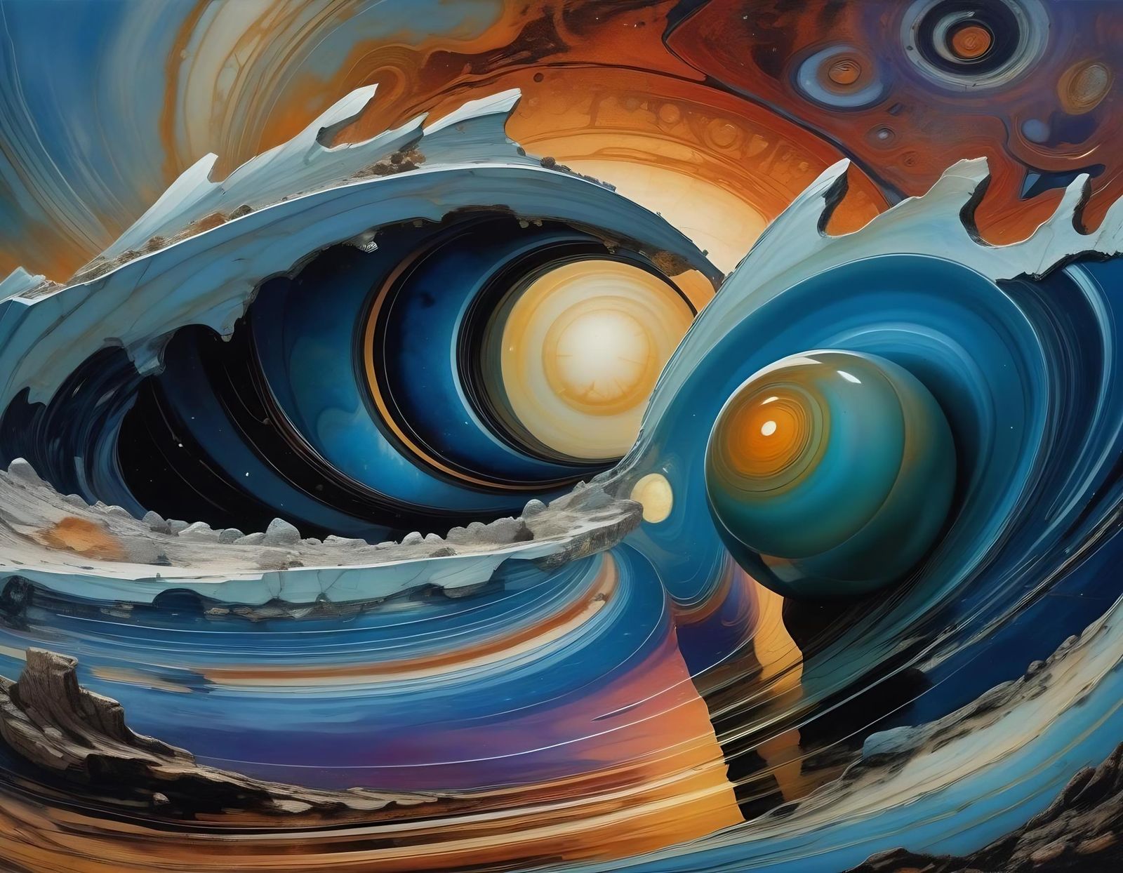 Abstract Agate in Surreal Comic Art Style