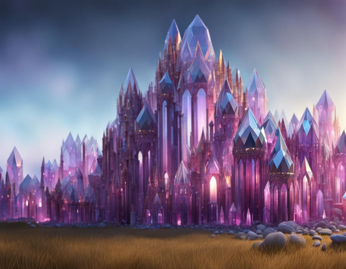 Glistening Crystalline Palace of Transparent Crystals