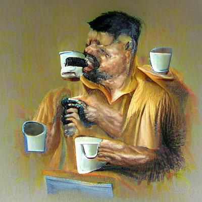 Man Drinking Coffee in Natural Light