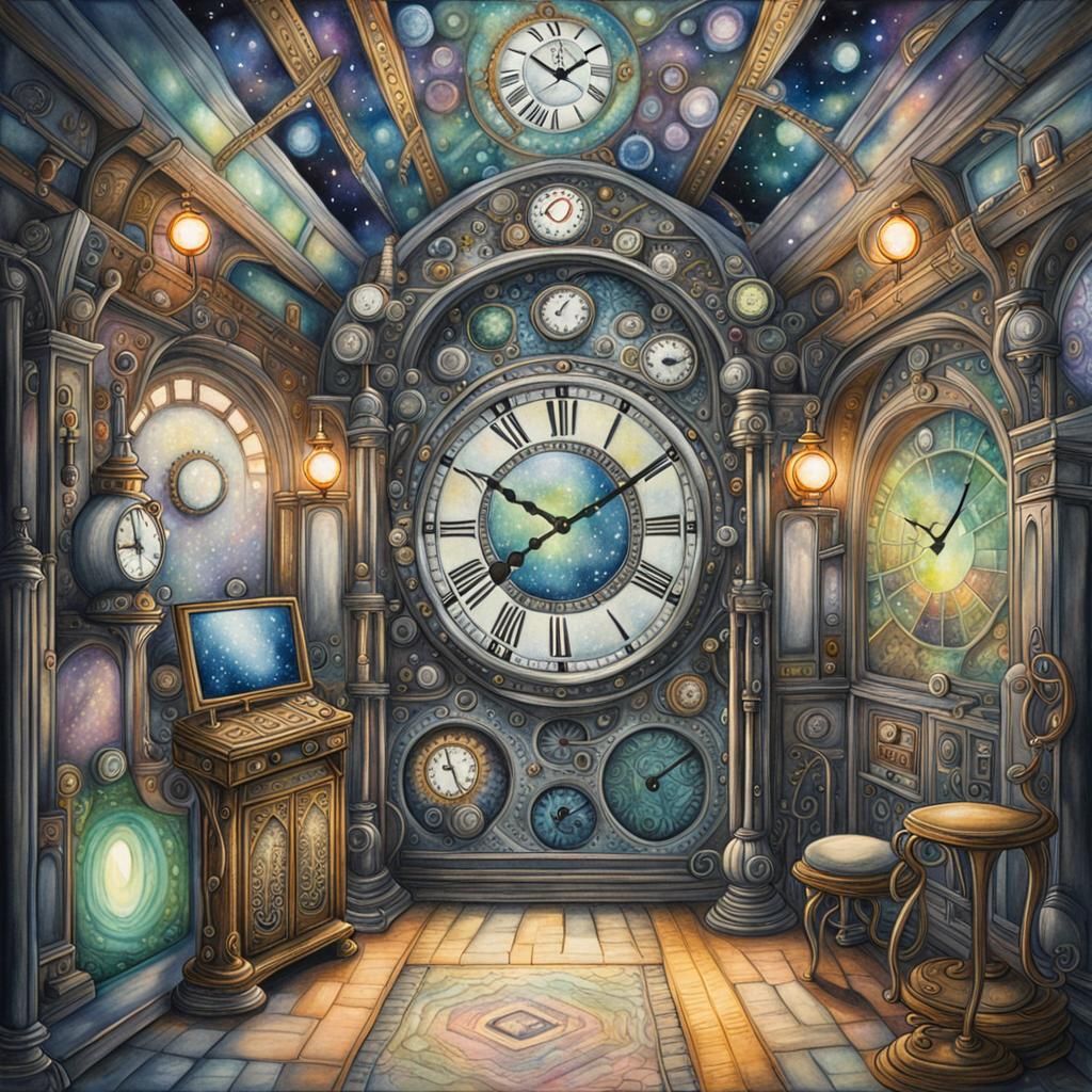 Steampunk Train to Alien Galaxy Portal