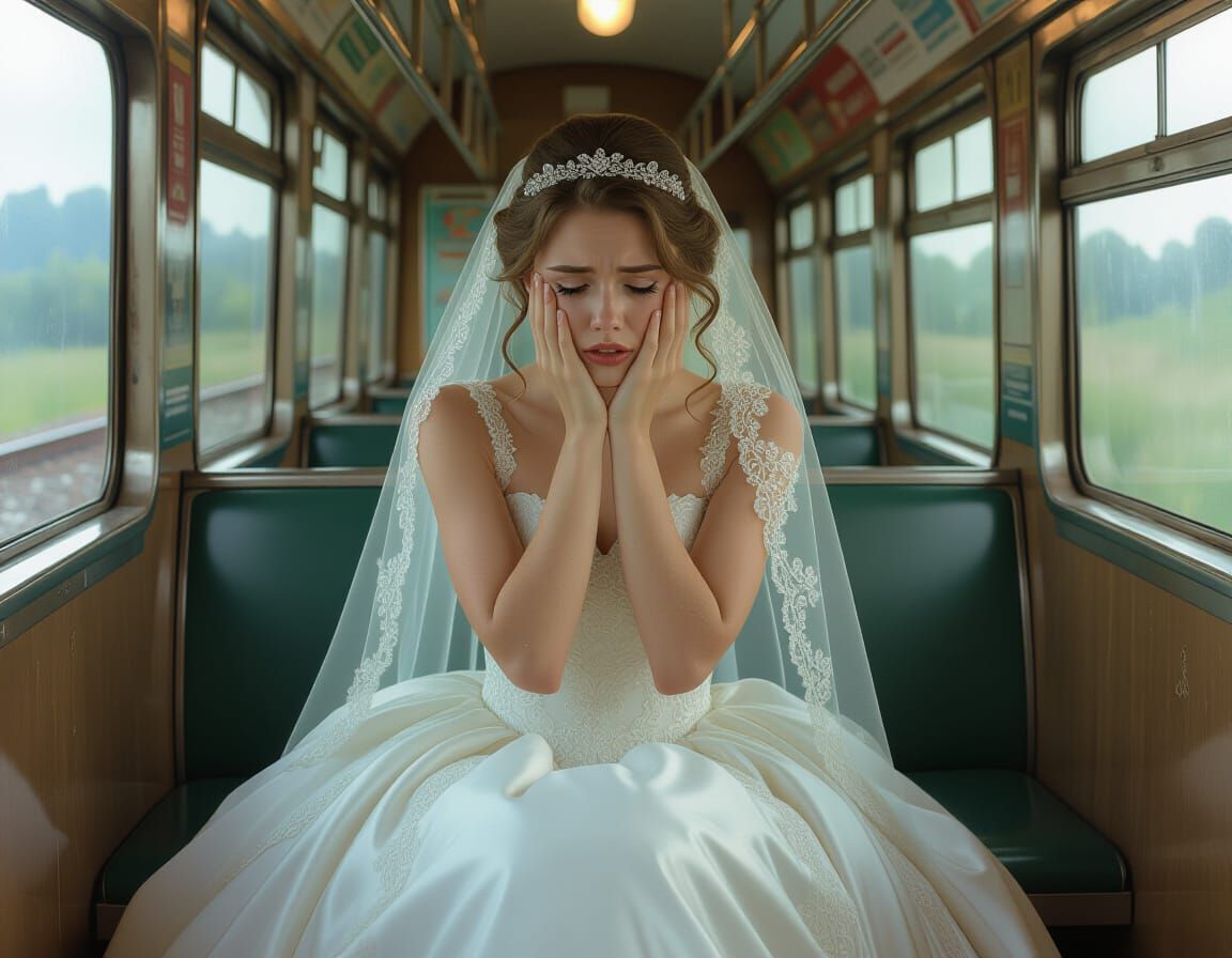 Crying Bride on Train: Post-Apocalyptic Rococo