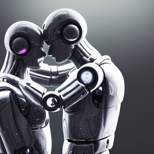 Hunky AI Chatbot Robots Kissing