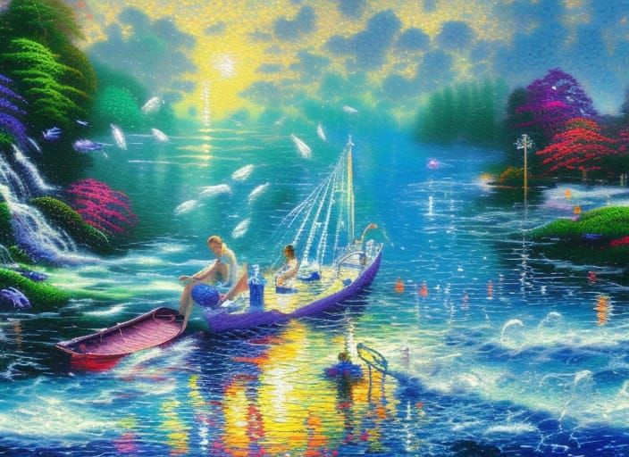 Prismatic Water Expression in Expressionist Style