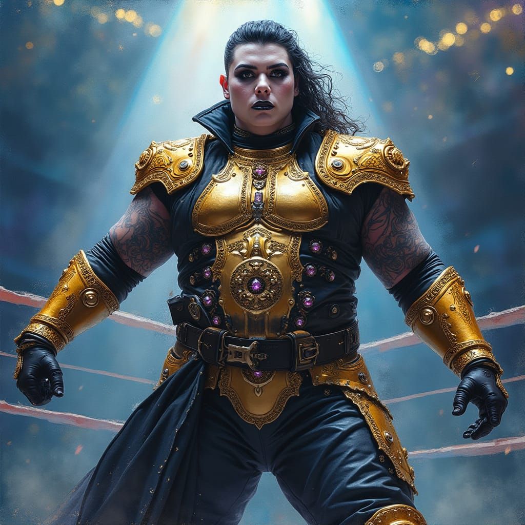 Gothic Warrior God in Opulent Armor