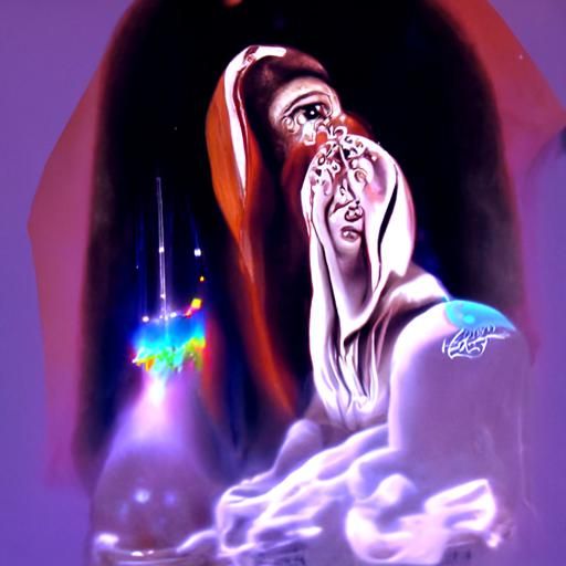 Virgin Mary Crying: Holographic Cosmic Illustration