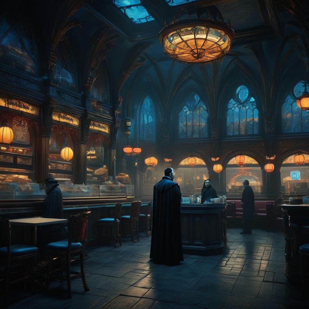 Dracula's McDonald's Order: Gothic Fantasy Concept Art