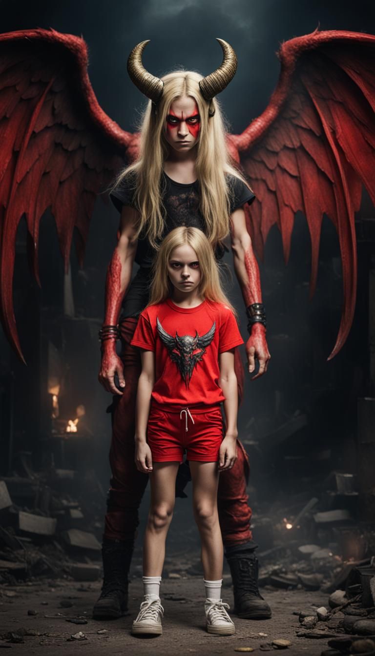 Blonde Demon Child in Hell