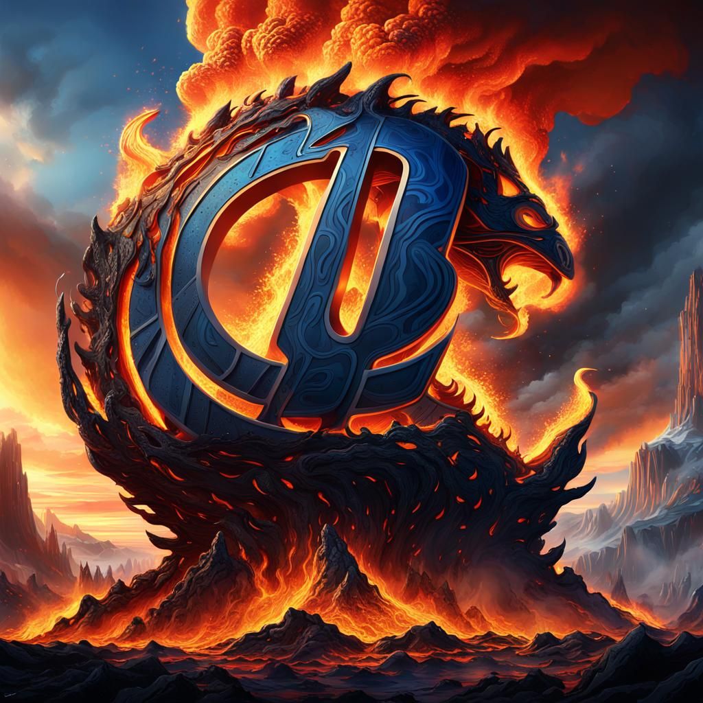 Portland Trailblazers Logo Ablaze: A Digital Matte Painting