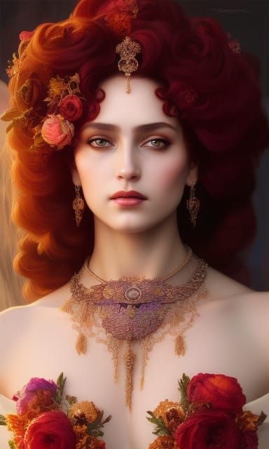 Persephone, Queen of Hades: Hyperrealistic Portrait