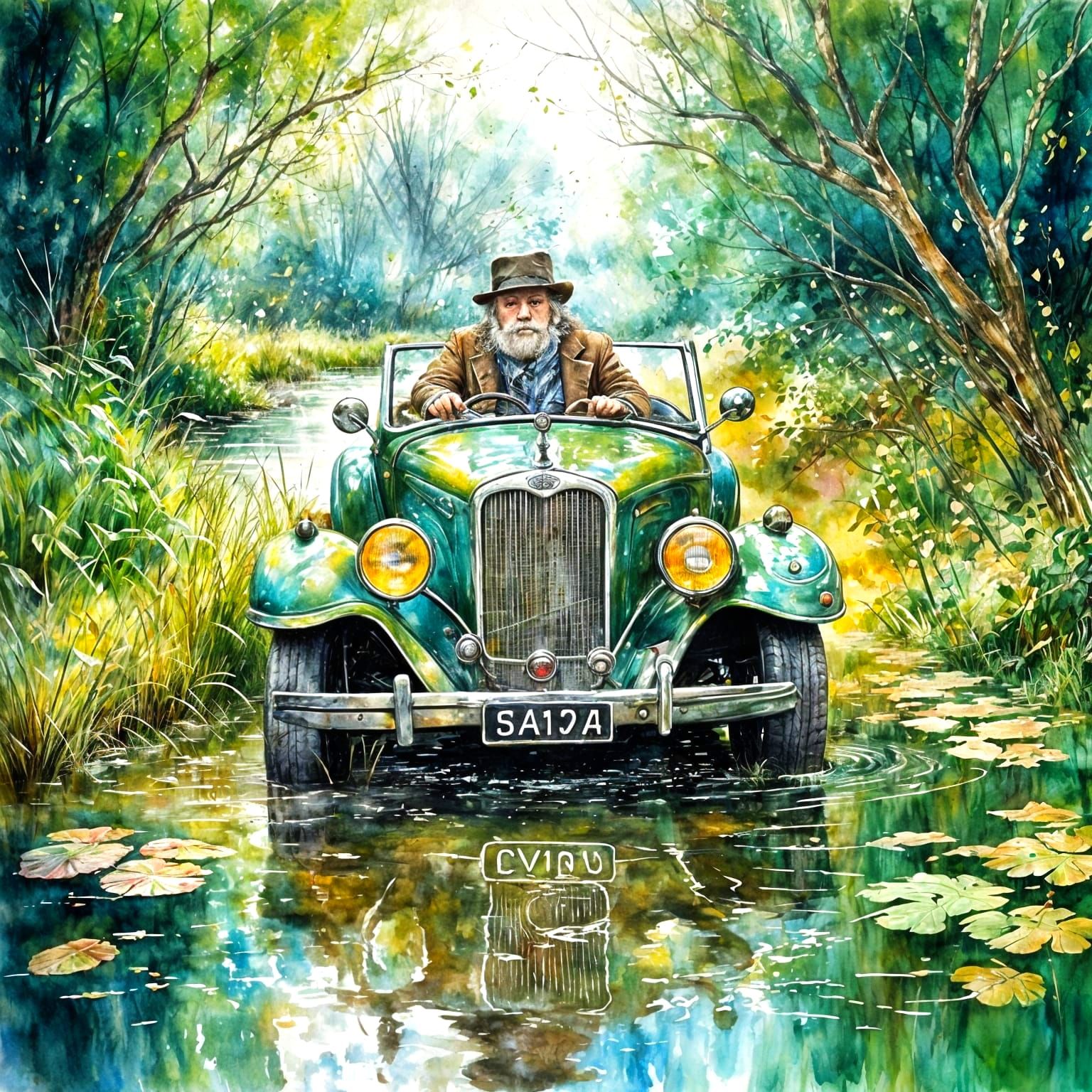 Wind in the Willows Watercolour Painting