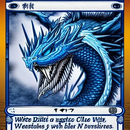 White Dragon with Piercing Blue Eyes