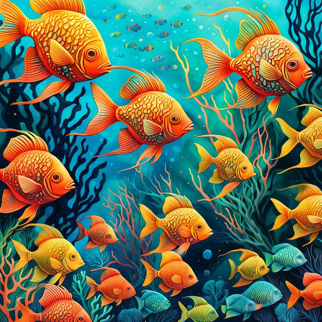 Vibrant Underwater Coral Reef Concept Art