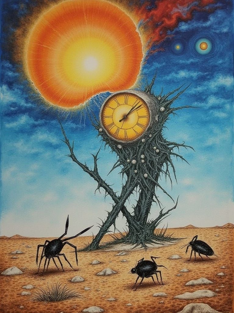 landscape with a clock 1