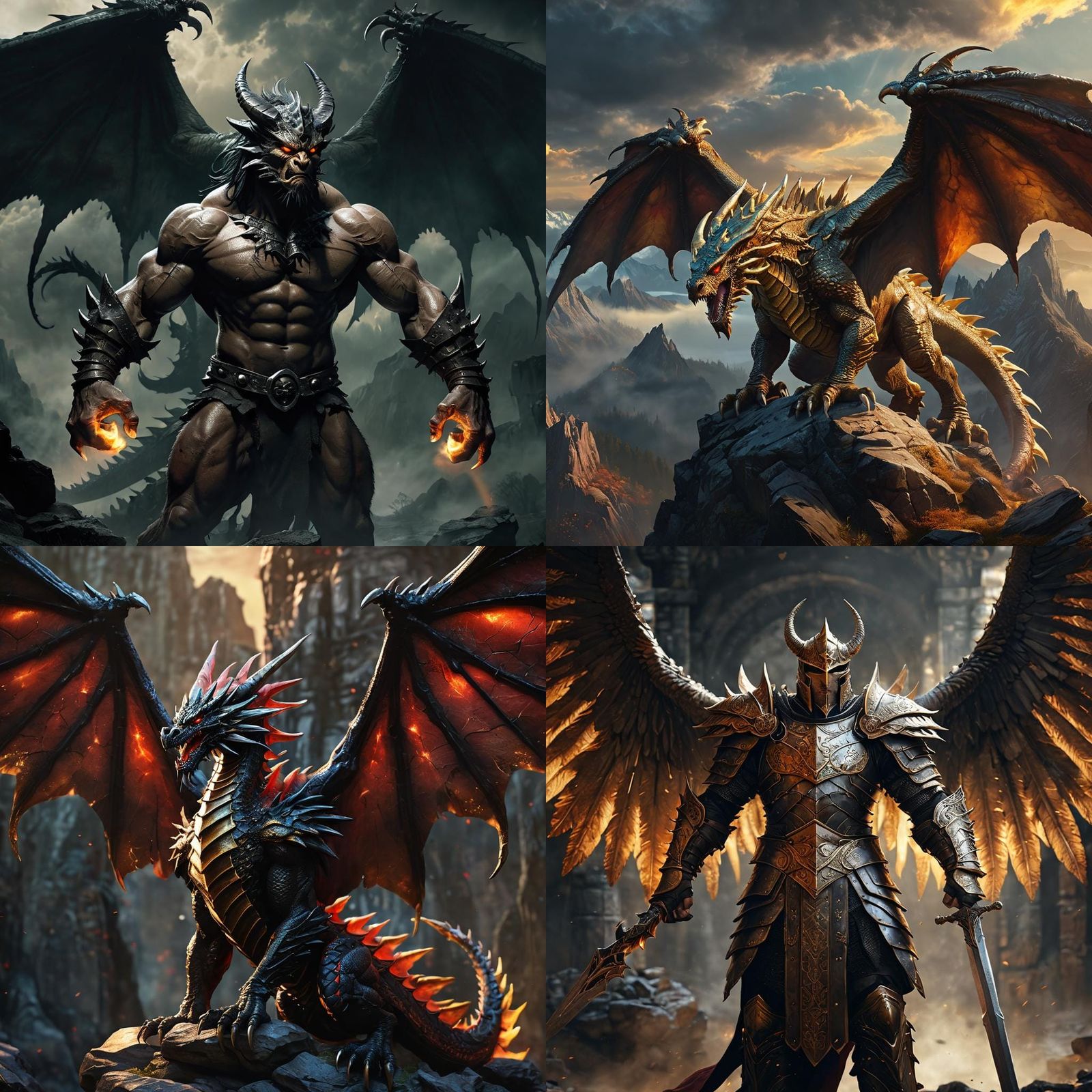 Mighty Winged Warrior Dragon