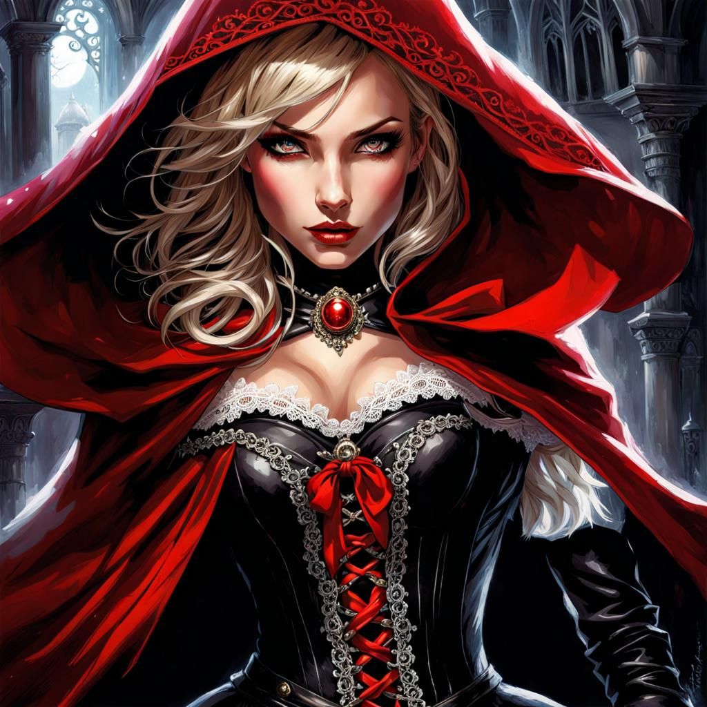 Gothic Little Red Riding Hood Fantasy Art
