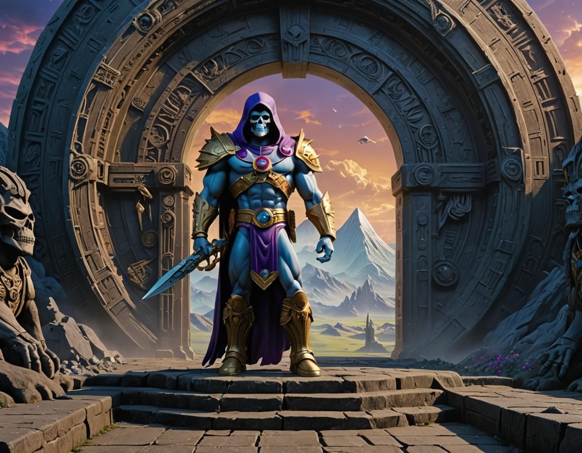Skeletor standing before the gate, Masters of the Universe, ...