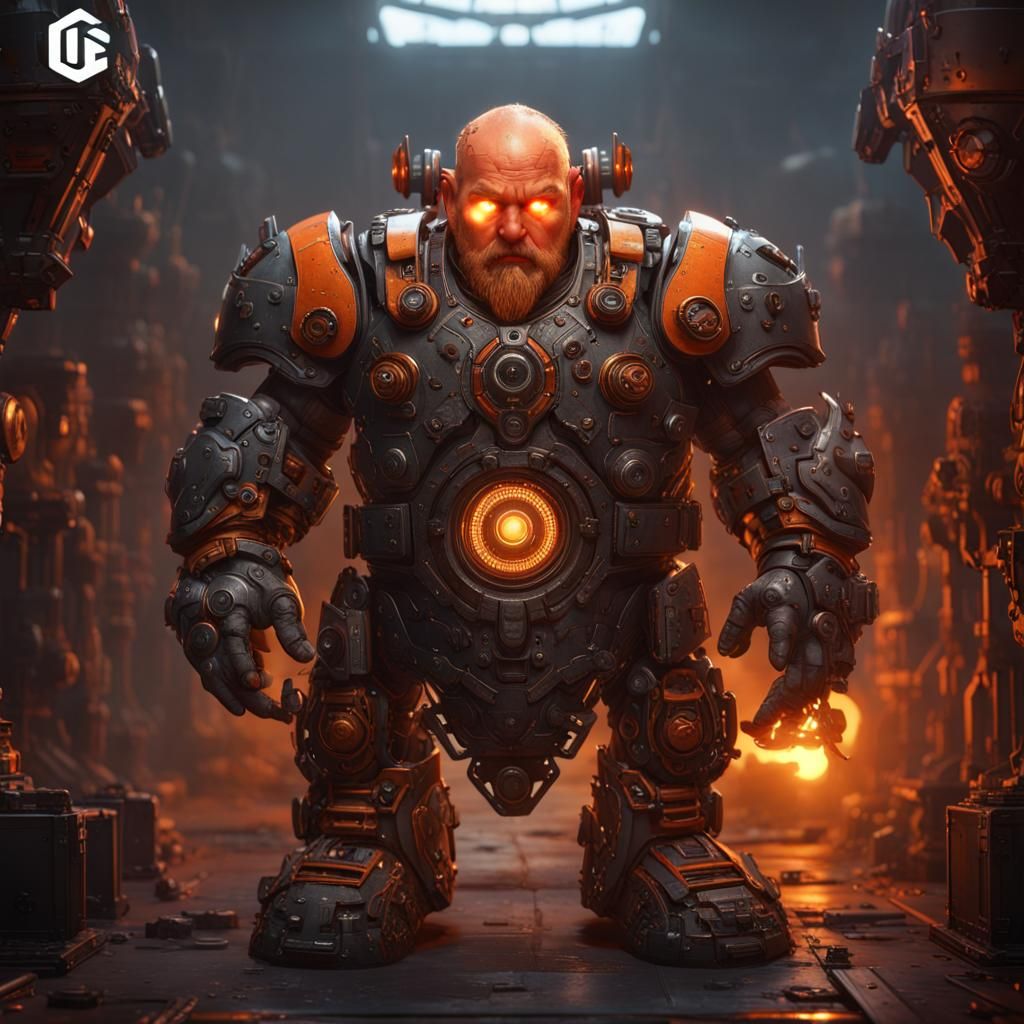 Dwarf Cyborg in a Fantasy Factory, Unreal Engine