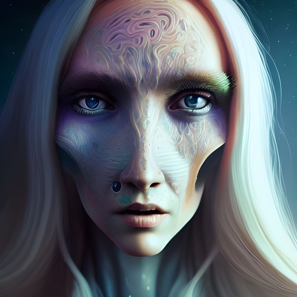 Hyperrealistic Portrait of Interdimensional Alien Girl