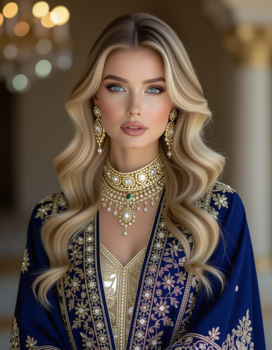 High Fashion Abaya in a Cinematic Style