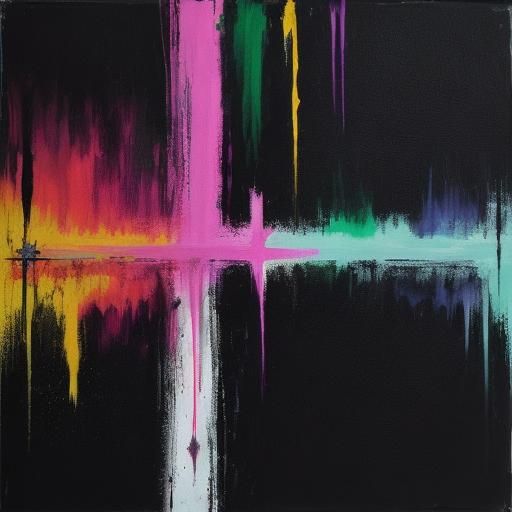 Abstract Art with Complementary Colors and Fine Details