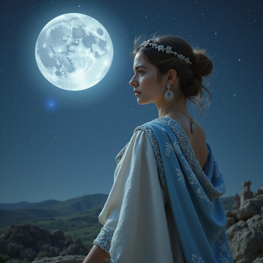 Etruscan Moon Goddess Tiur in Ancient Villa