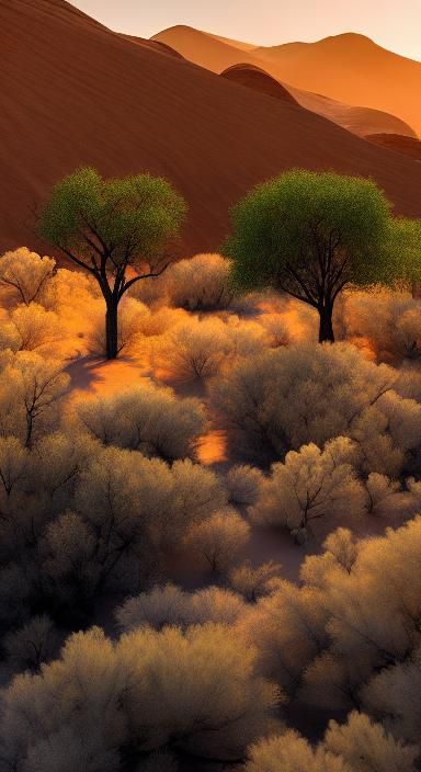 Angelic Apparition in Desert Canyon at Sunset