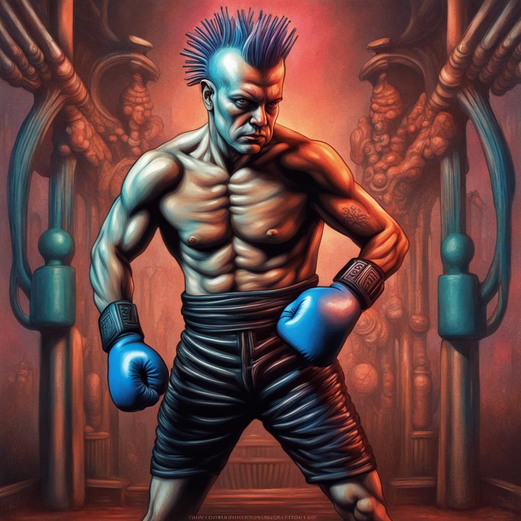 Mohawk Boxer with H.R. Giger Lighting, 8K