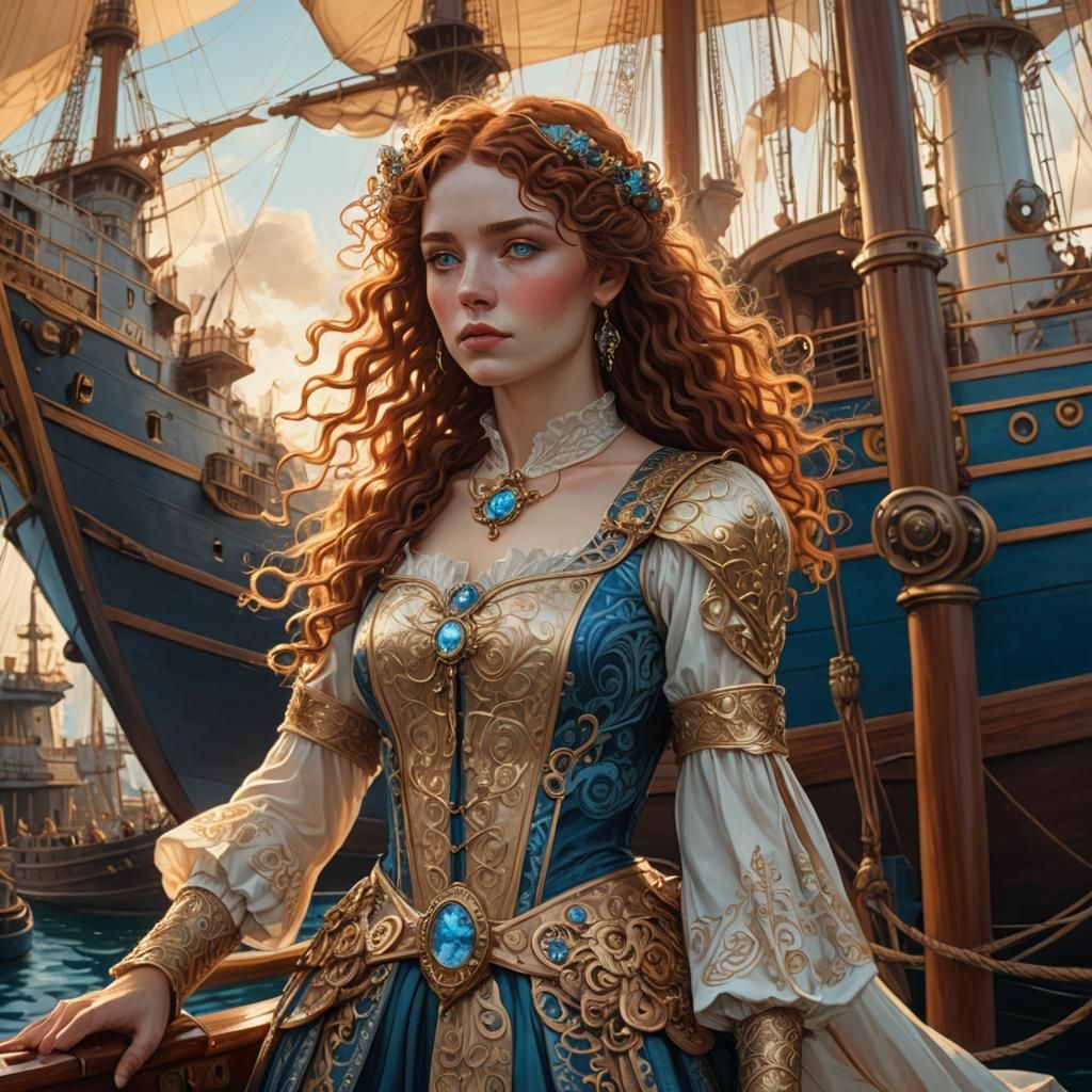 Historical Fantasy Portrait in Art Nouveau Style