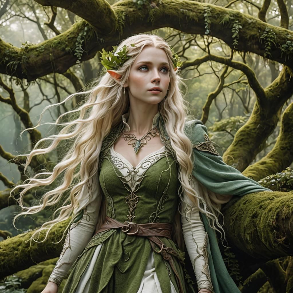 Lothlorien Elf with Blonde Hair and Blue Eyes