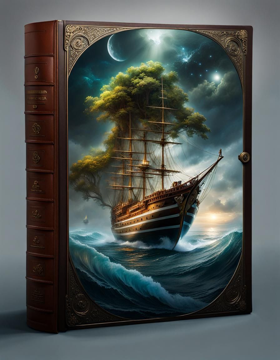 Miniature Yacht Sailing in a Magical Treetop World