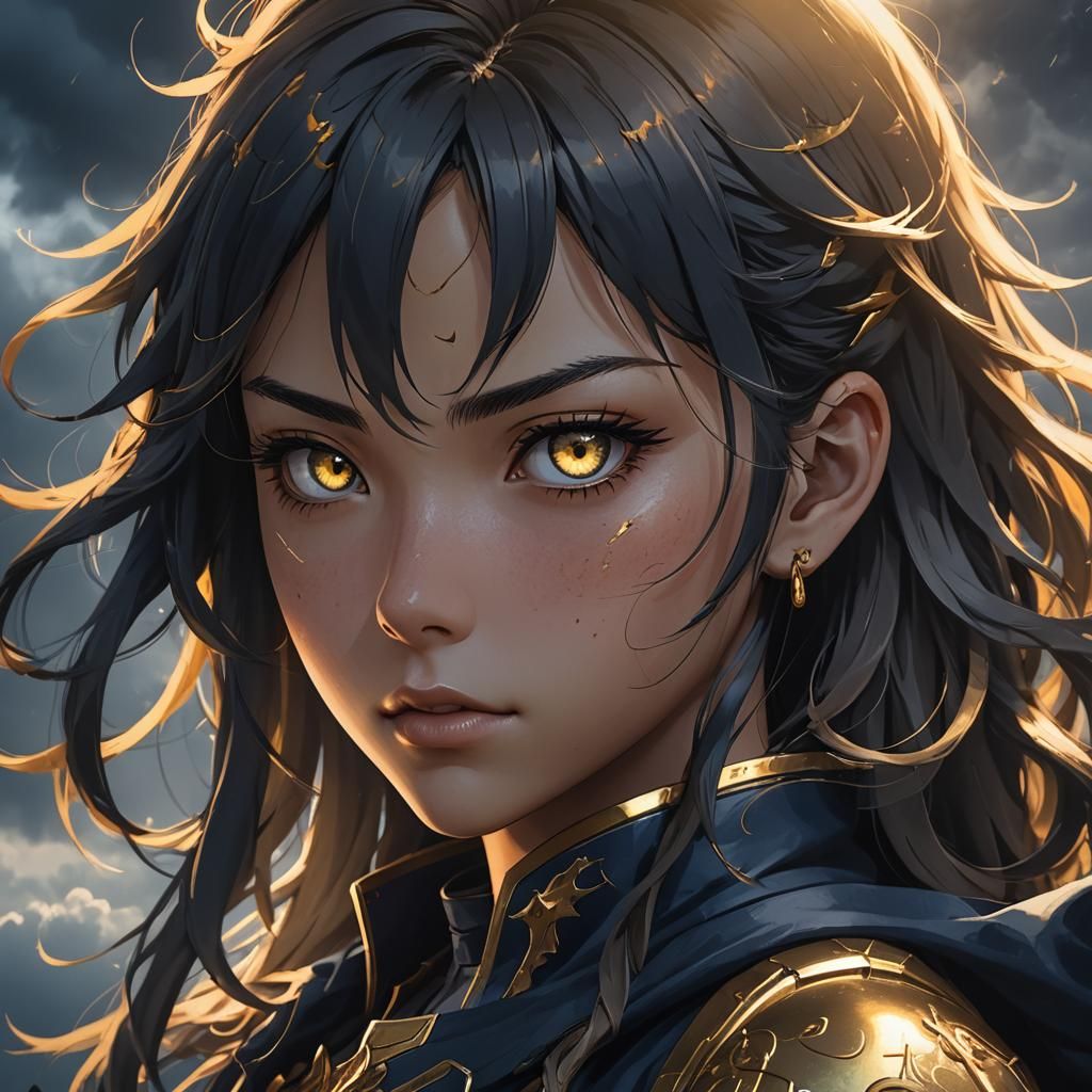 Anime Portrait of Jenaye in Dramatic Lighting