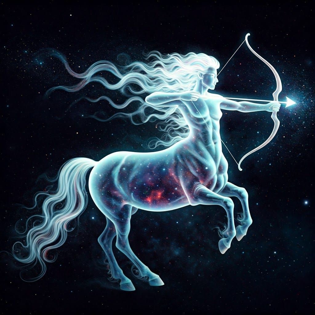 Spectral Sagittarius Centaur in Ethereal Galaxy