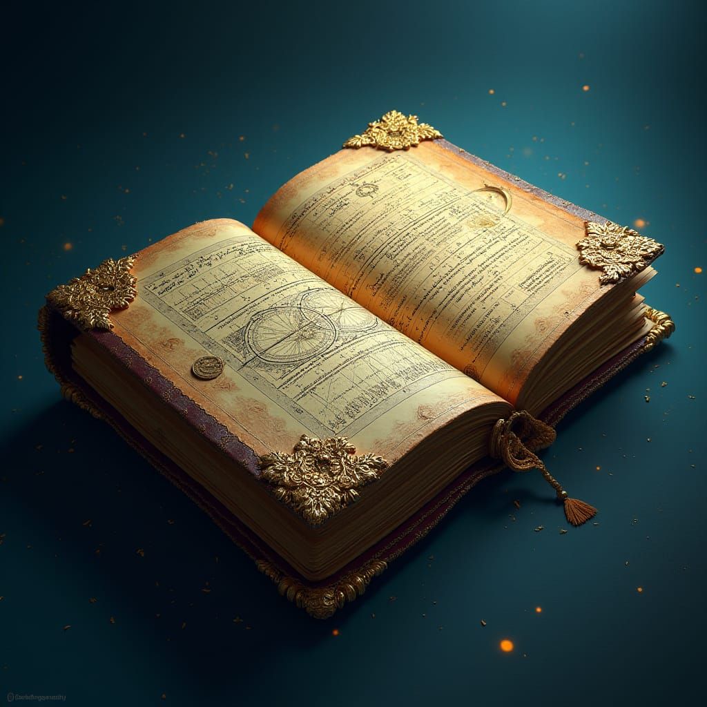 Mysterious Tome Overflowing with Mathematical Equations
