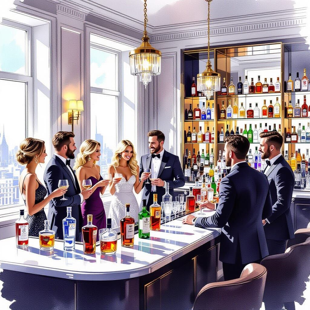 Hyde Park Penthouse Bar Scene in Ultra-Realism