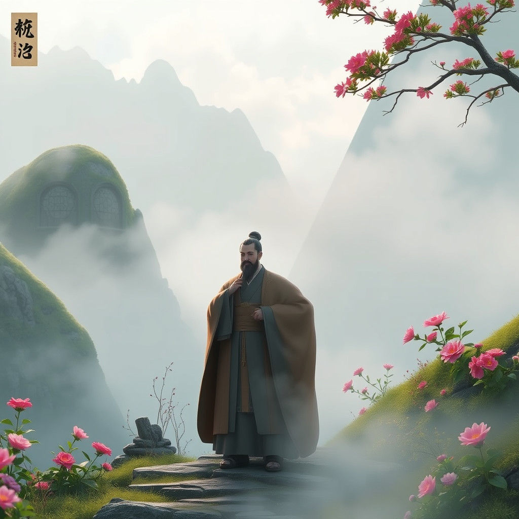 Serene Mountainside Scene Inspired by Tao Te Ching in Anime ...