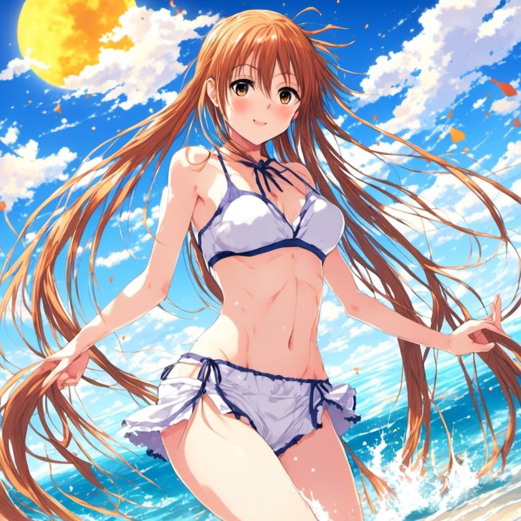 Asuna Yuuki Bikini in Anime Manga Style