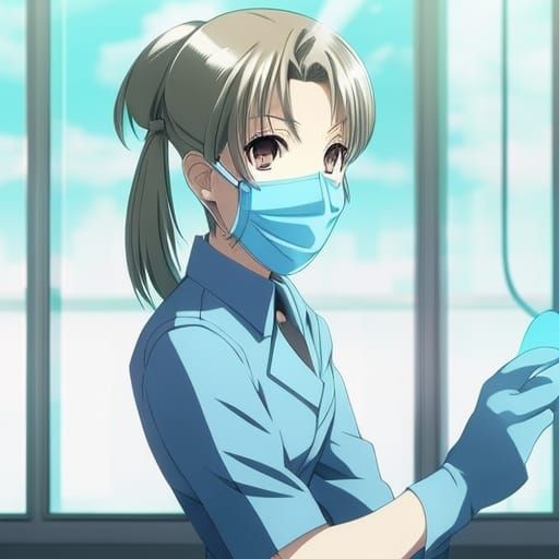Anime Style Female Dentist with Mask