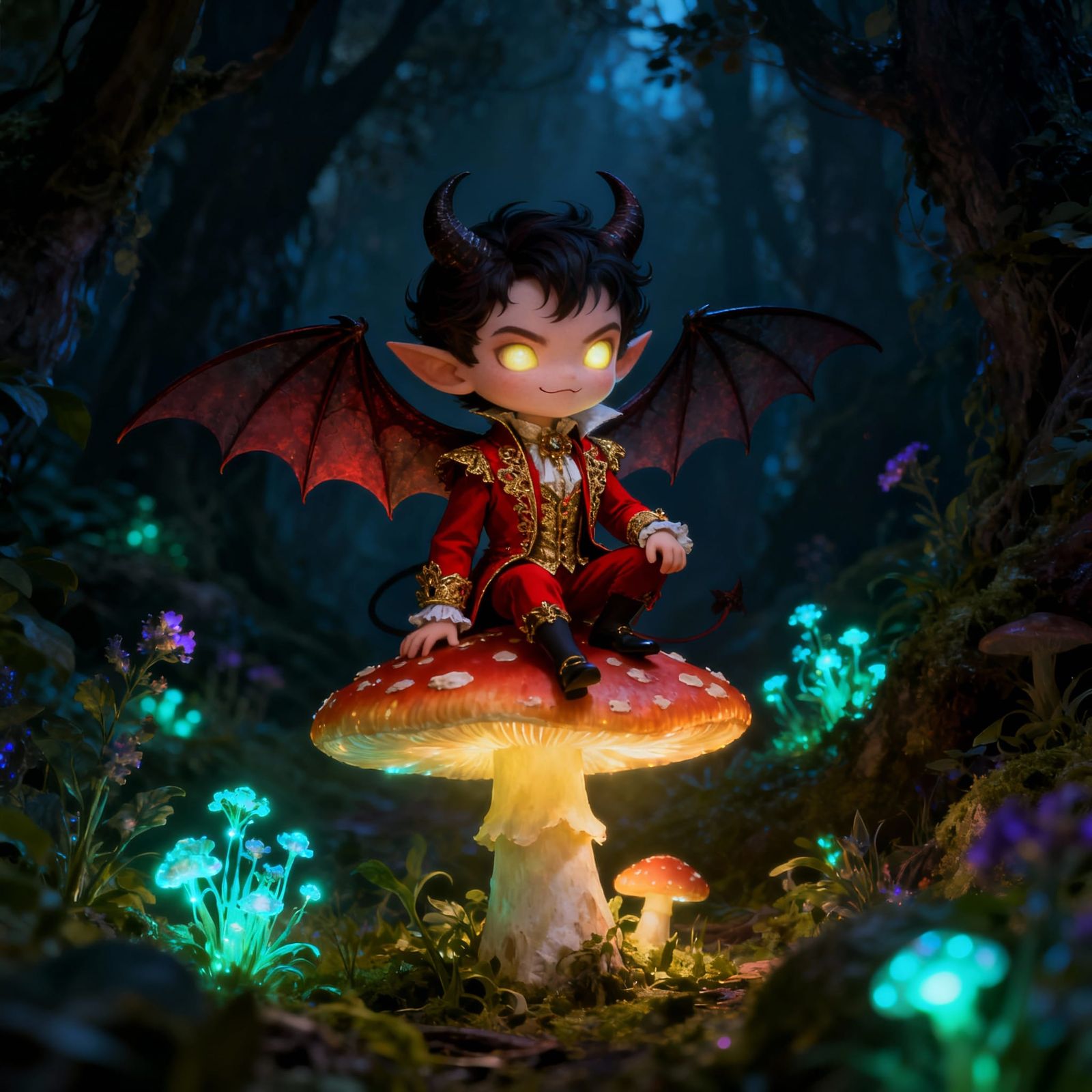 Chibi Fairy Lucifer in Victorian Suit