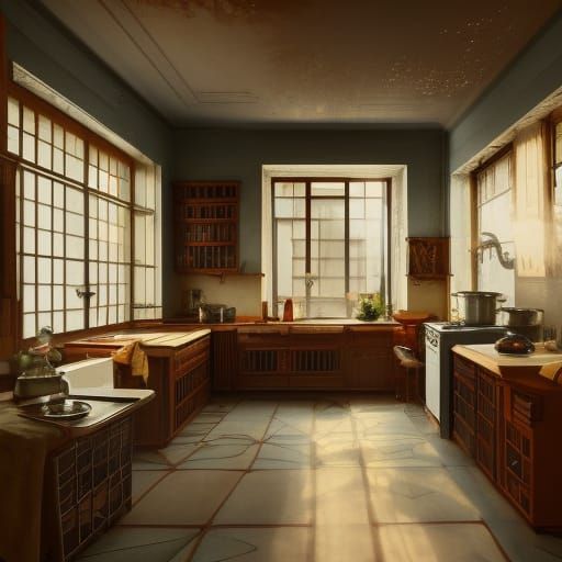 1930s Kitchen Design in High Resolution