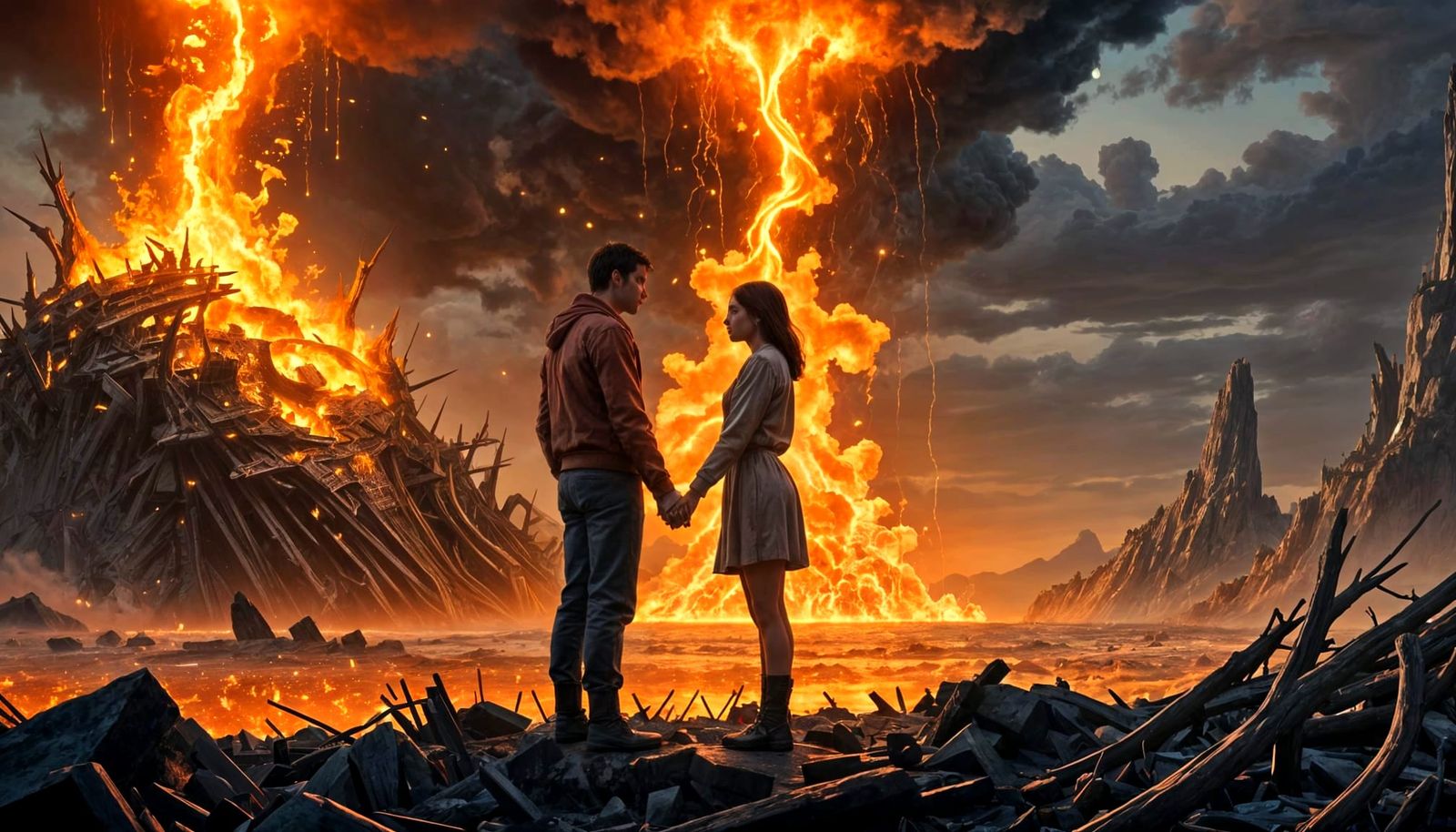 Surreal Flame of Devotion in a Maximalist Dream