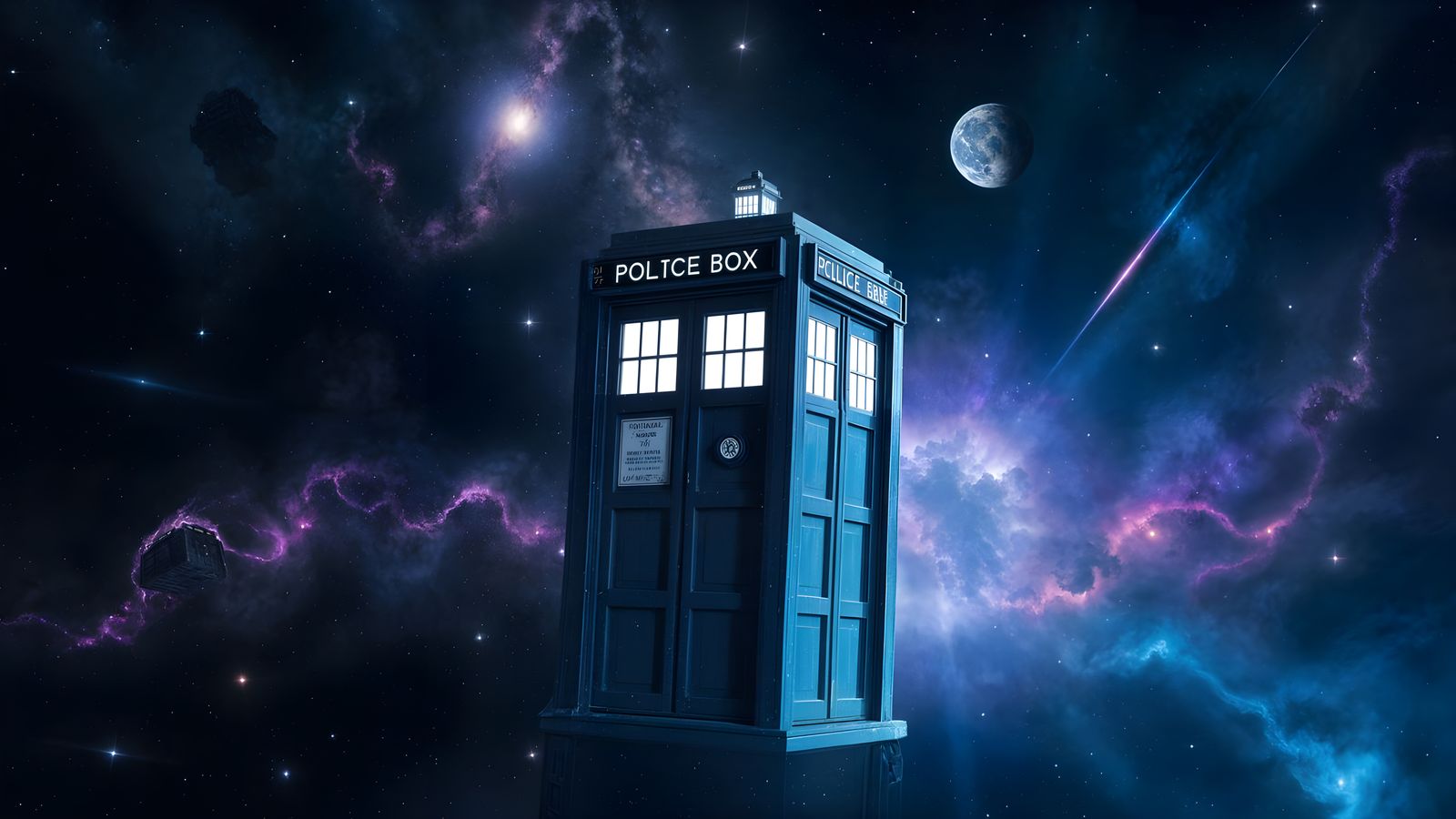 Surreal Cyberpunk Tardis Confronts the Cosmos in Stunning Di...