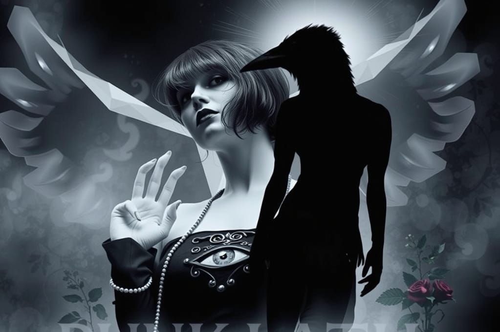 Gothic Punk Icon in Abstract Photogram Style