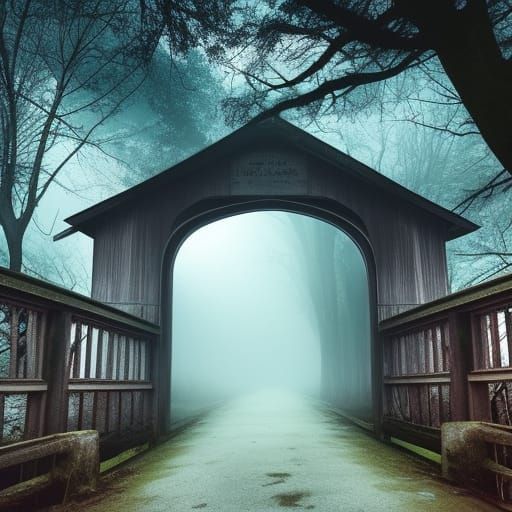 Phantom Appears on Dilapidated Bridge in Moonlight