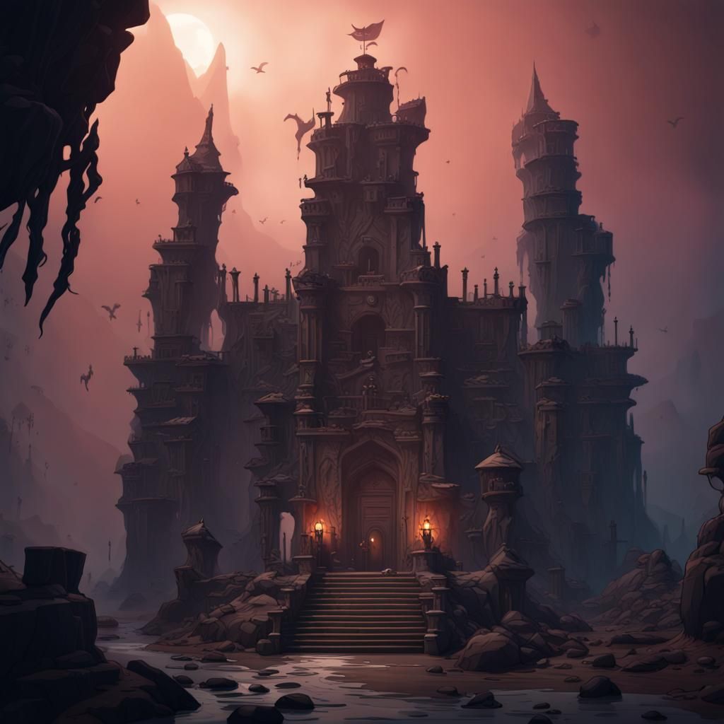 Bahraha's Gloom: Tomb of Undead Pirates in Flat Design
