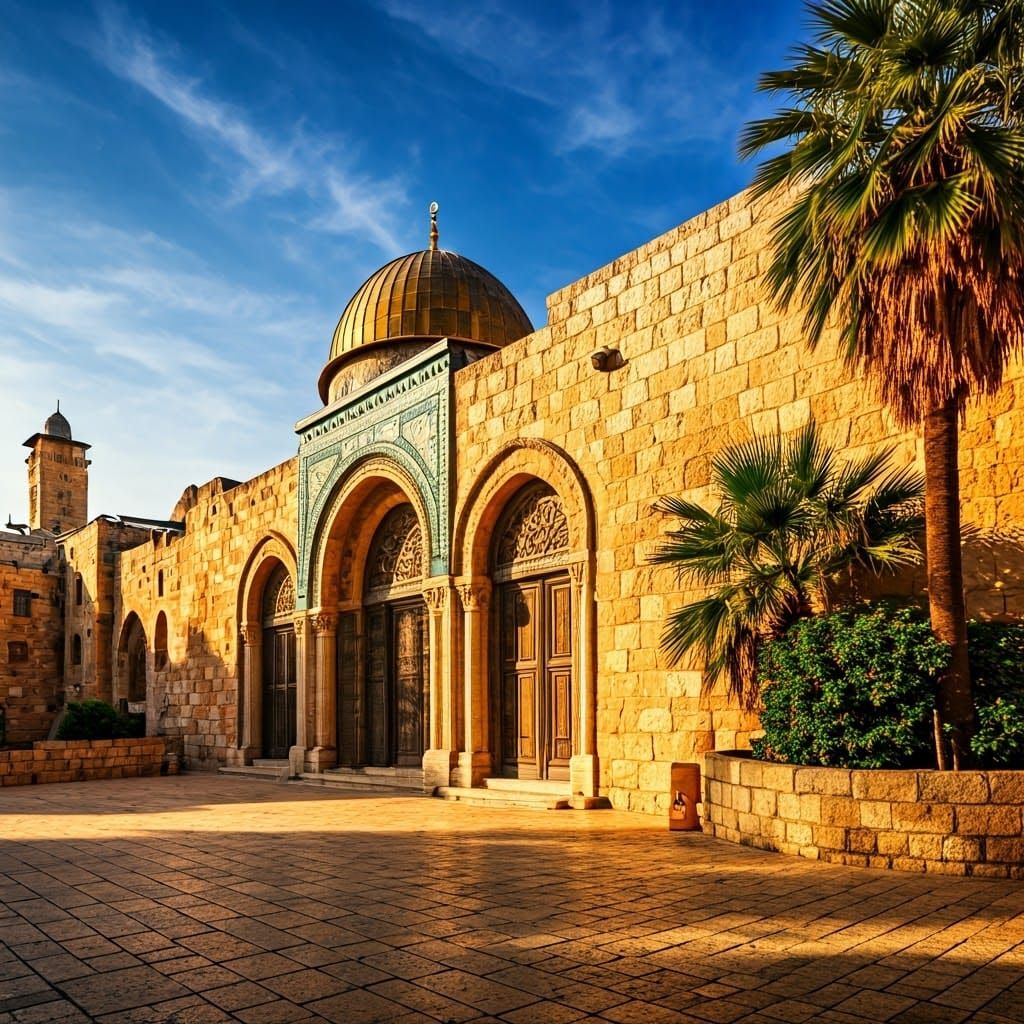 Surreal Jerusalem Temple Radiates Golden Light