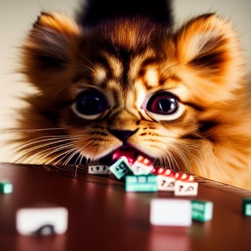 Cute Kitten's Monopoly Meltdown in Hyper-Realistic 8K