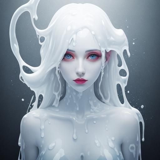 Girl's Soul Encased in White Goo
