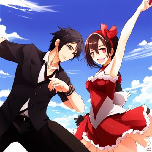 Anime Style Couple Dancing