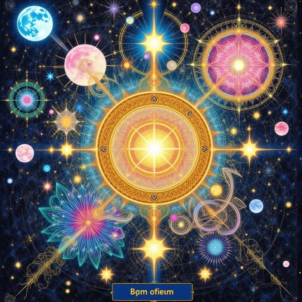 Cosmic Abstract Art Inspired by Hilma af Klint